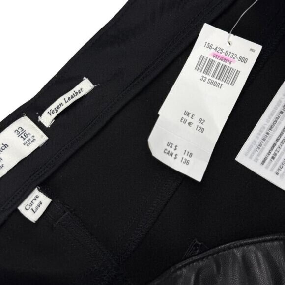 ABERCROMBIE & FITCH Ankle Straight Ultra High Rise Vegan Leather Pant 33 SHORT - Picture 6 of 7